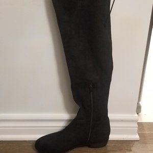 Over the Knee black suede boots